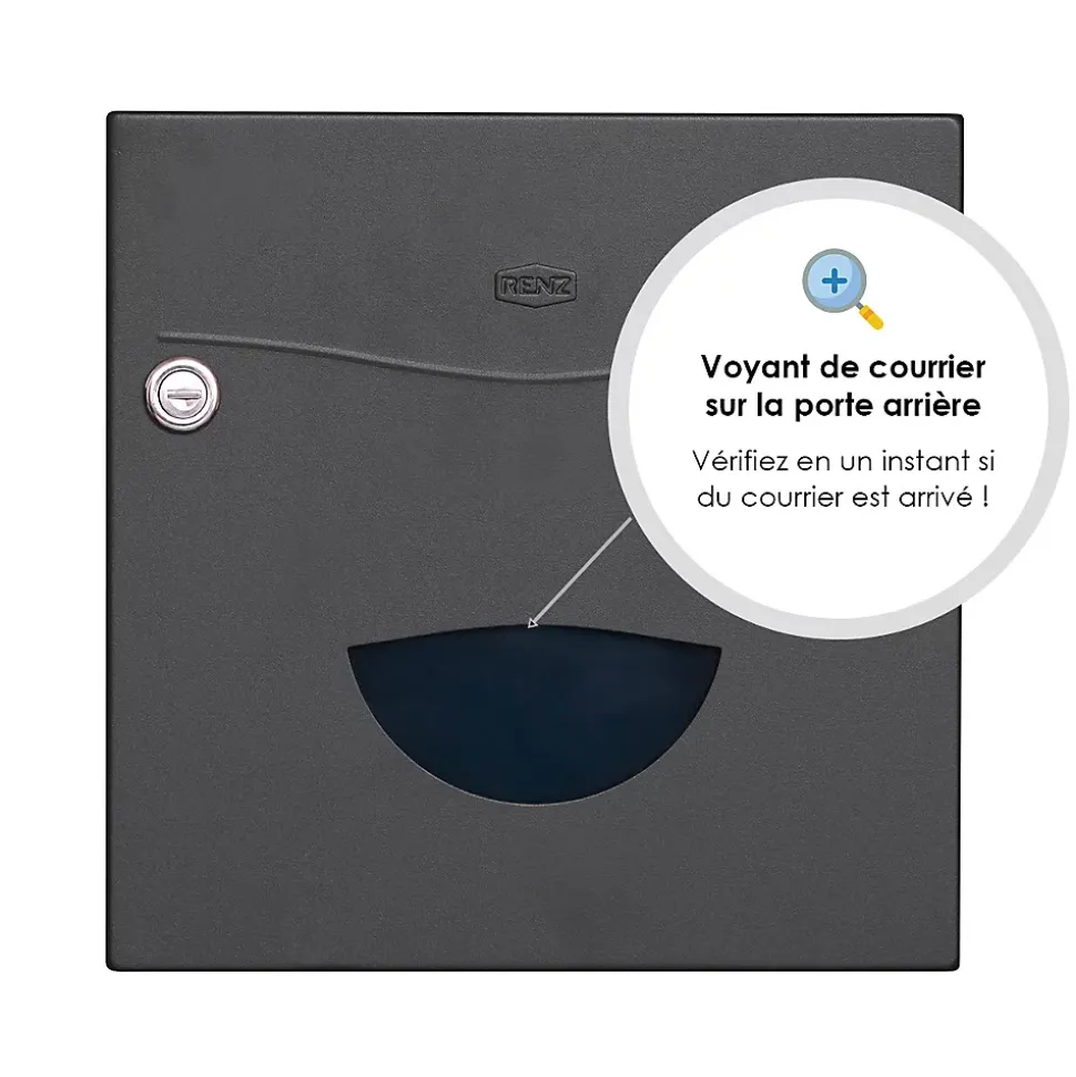 Boite aux lettres Soléa 2 portes Gris anthracite aspect sablé REN 0206MS
