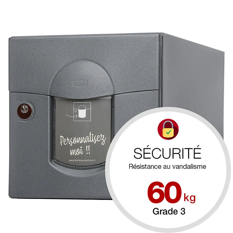 Boite aux lettres Soléa 2 portes Gris anthracite aspect sablé REN 0206MS