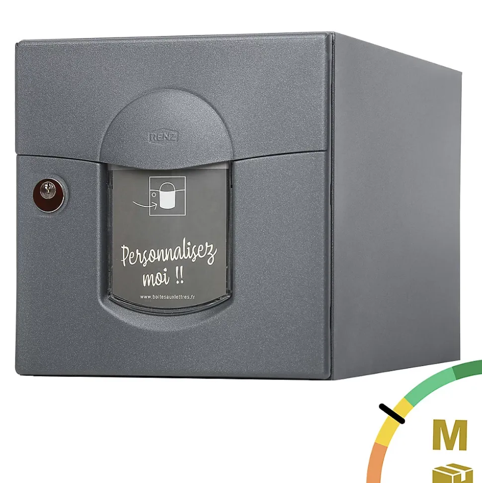Boite aux lettres Soléa 2 portes Gris anthracite aspect sablé REN 0206MS
