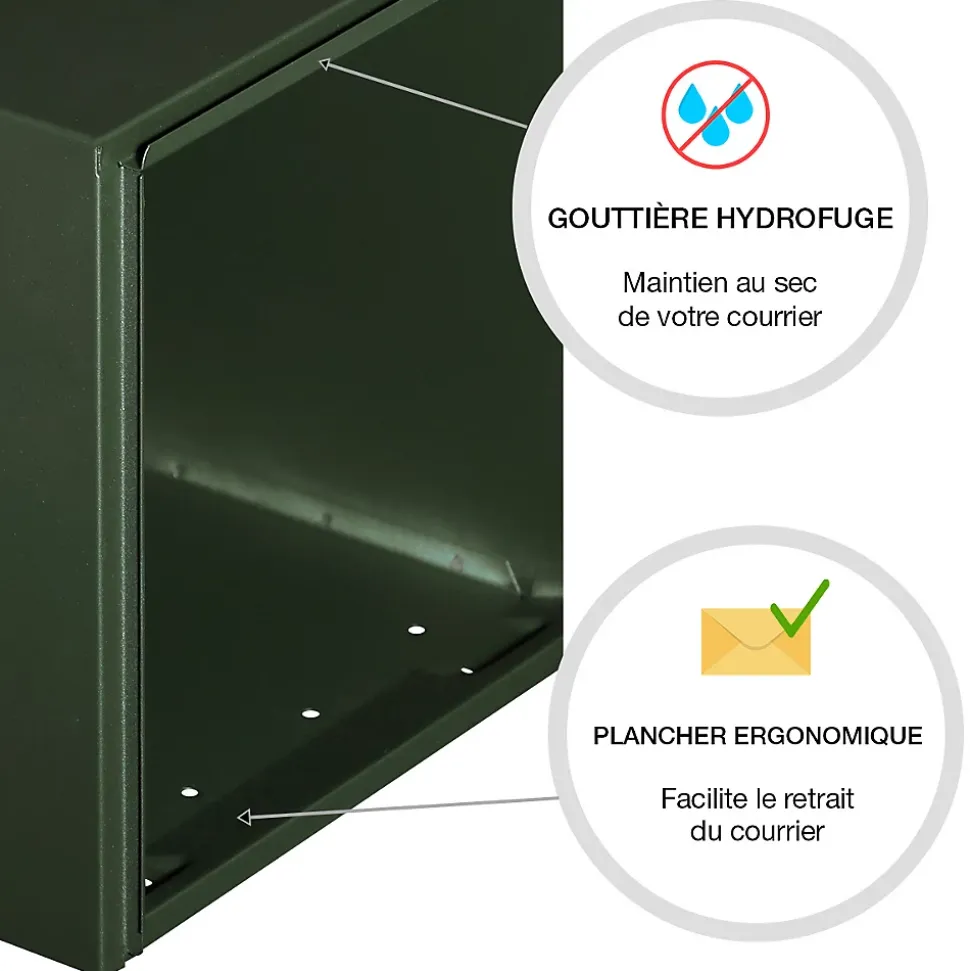 Boite aux lettres Soléa 2 portes vert RAL 6007 MS
