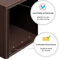 Boite aux lettres Soléa 1 porte Brun RAL 8019 B