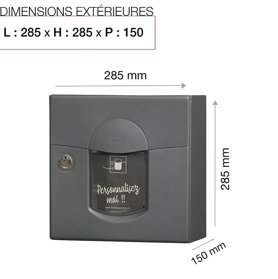 Boite aux lettres Soléa compact Gris anthracite aspect sablé REN 0206MS