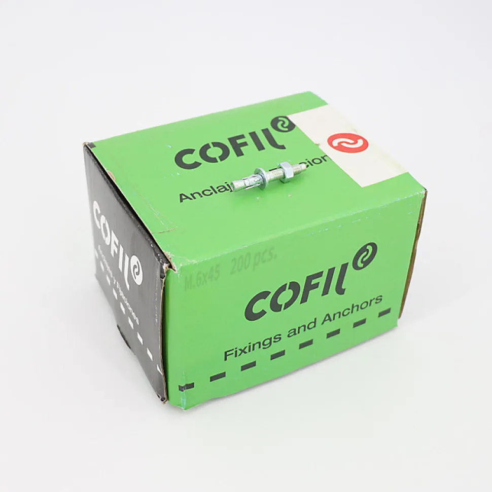 Boite de 200 Goujons d'ancrage métallique M.6x45mm