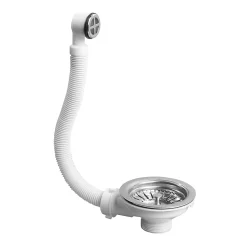Bonde à panier 90mm avec trop-plein pour évier Wirquin
