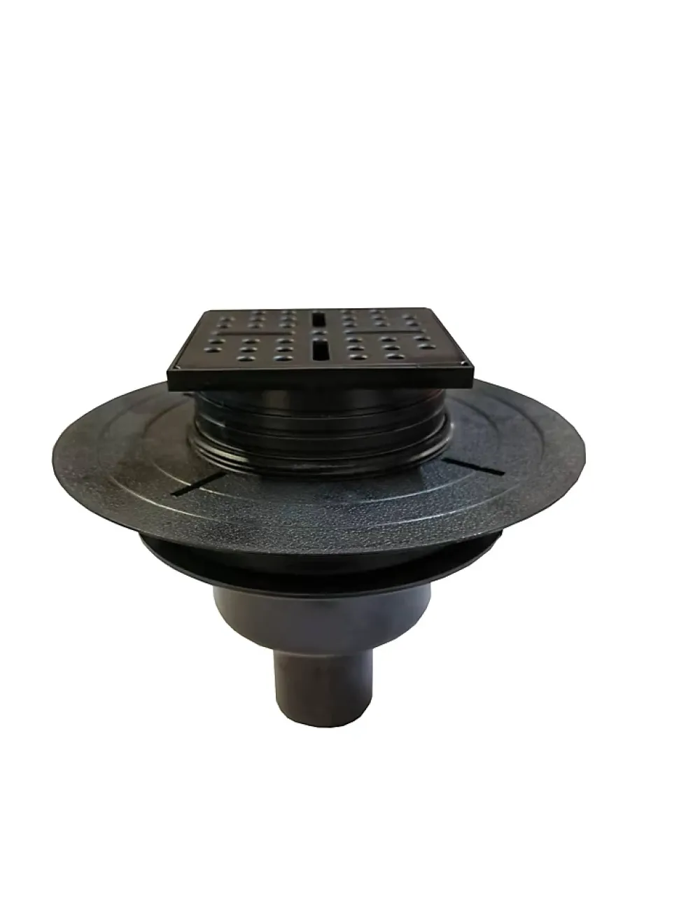 Bonde carrée pour receveur de douche, 105mm, sortie verticale Ø50mm, noir, Galedo Showerplate