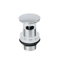 Bonde chromée quick-clac avec trop-plein 100mm pour vasque Flomasta