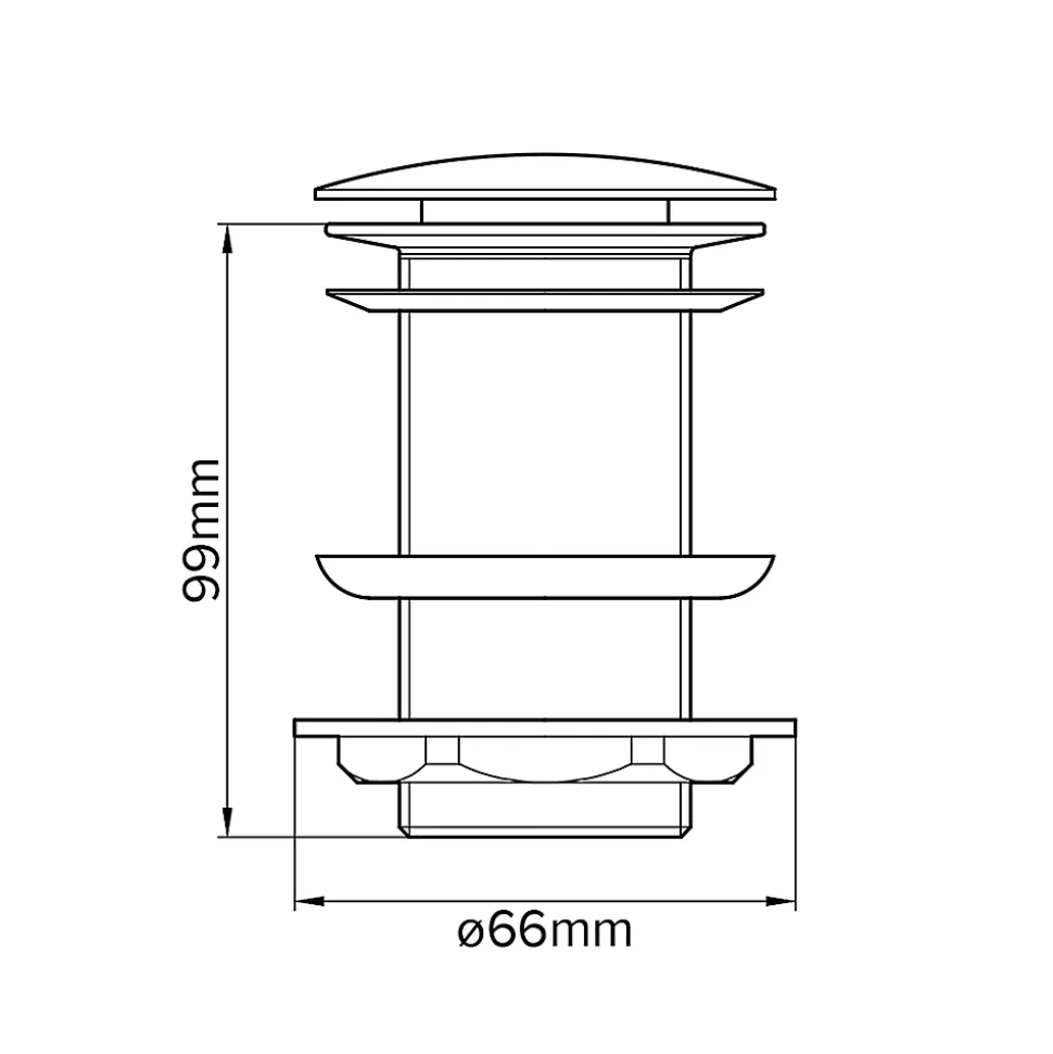 Bonde chromée quick-clac sans trop-plein 100mm pour vasque Flomasta
