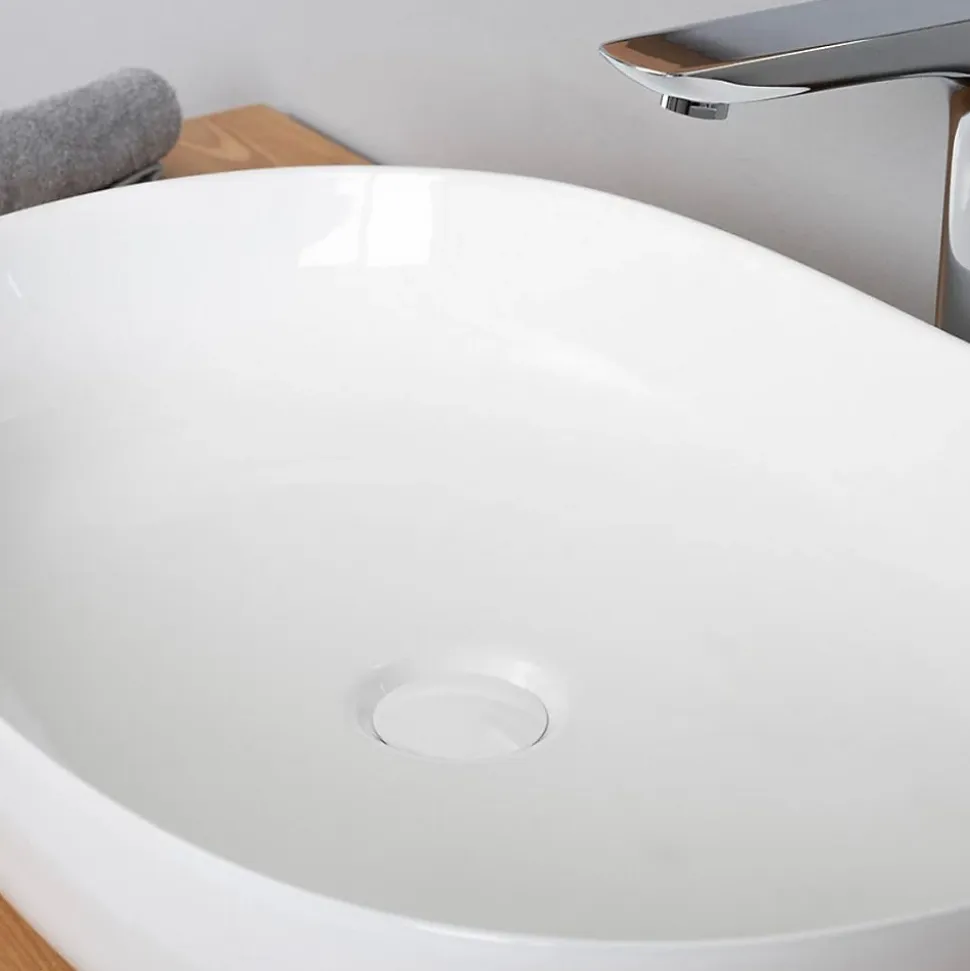 Bonde clic-clac lavabo sans trop plein, blanc