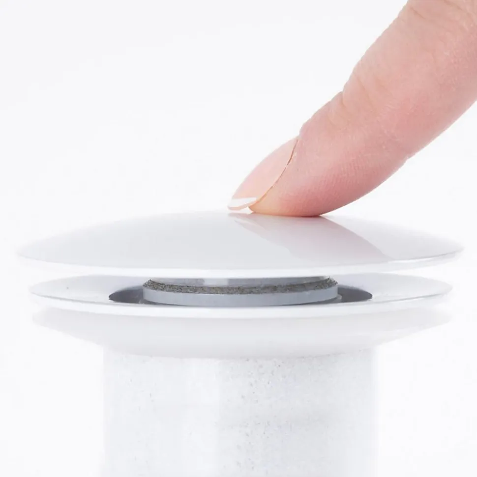 Bonde clic-clac lavabo sans trop plein, blanc