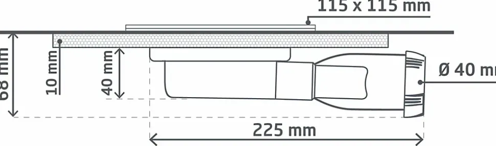 Bonde de douche à maçonner extraplate Wirquin EXPRESS'EAU MINI 115 x 115 mm