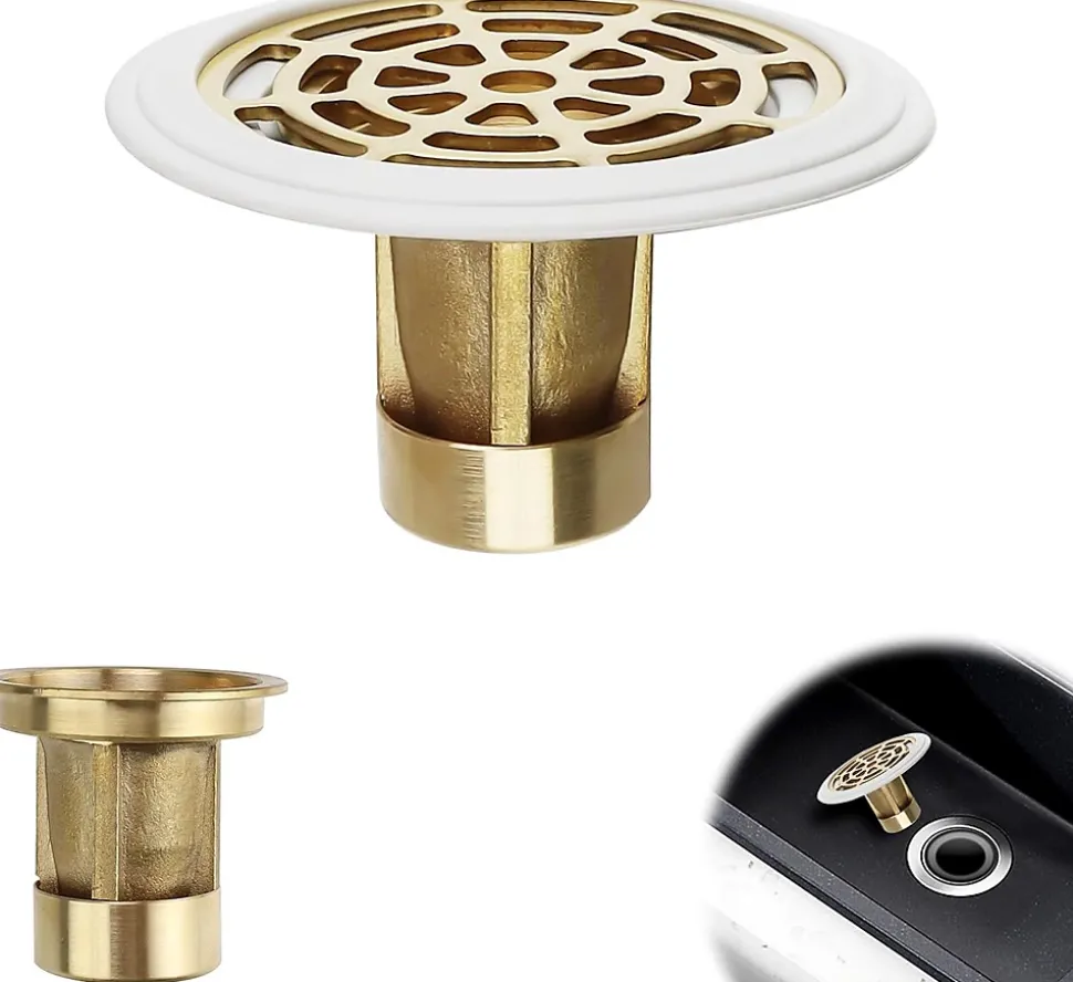 Bonde de douche, bouchon de douche avec anneau en caoutchouc, bouchon de douche en cuivre