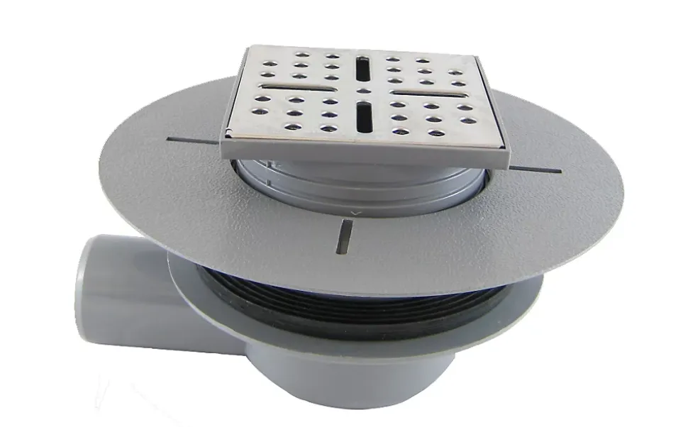 Bonde de douche centrale horizontale gris Galedo Showerplate