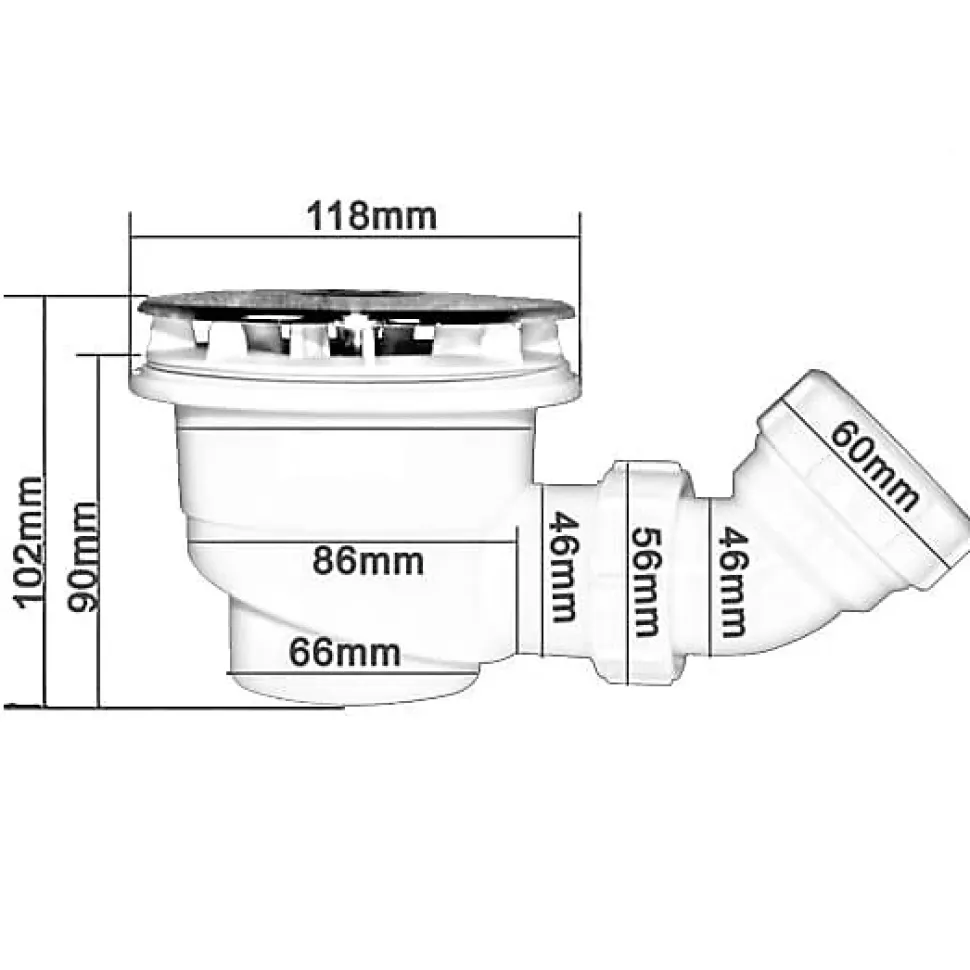 Bonde de douche extra plate avec diamètre 90 mm - installation facile, évacuation rapide