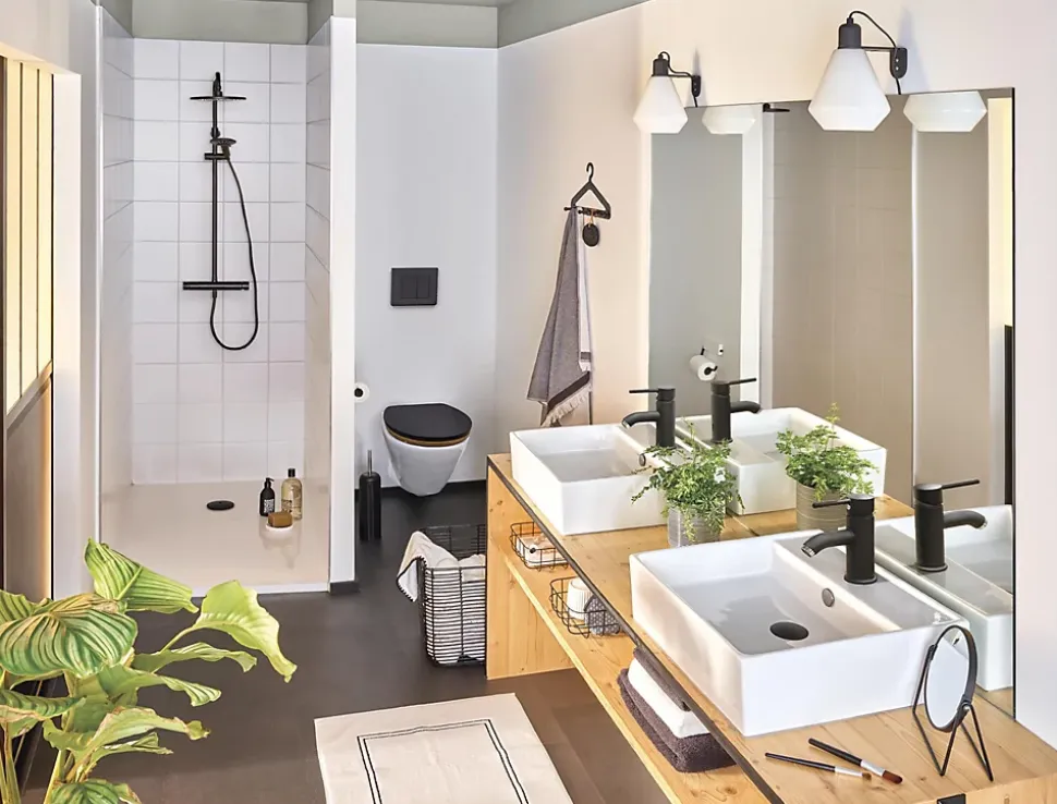 Bonde de douche extra-plate Wirquin Dôme noir