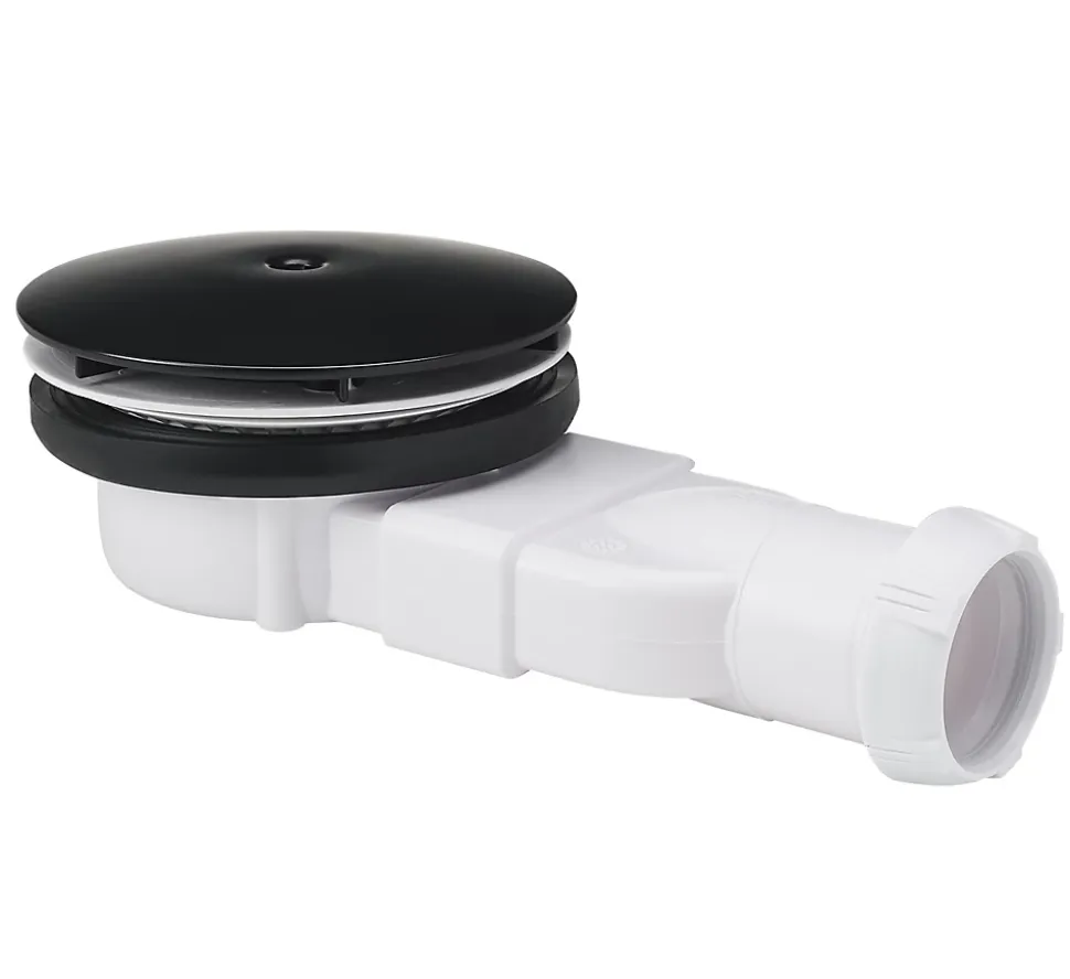 Bonde de douche extra-plate Wirquin Dôme noir