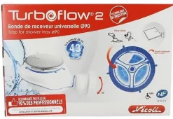 Bonde de douche siphoïde Turboflow 2 - Capot ABS - diamètre 90 mm
