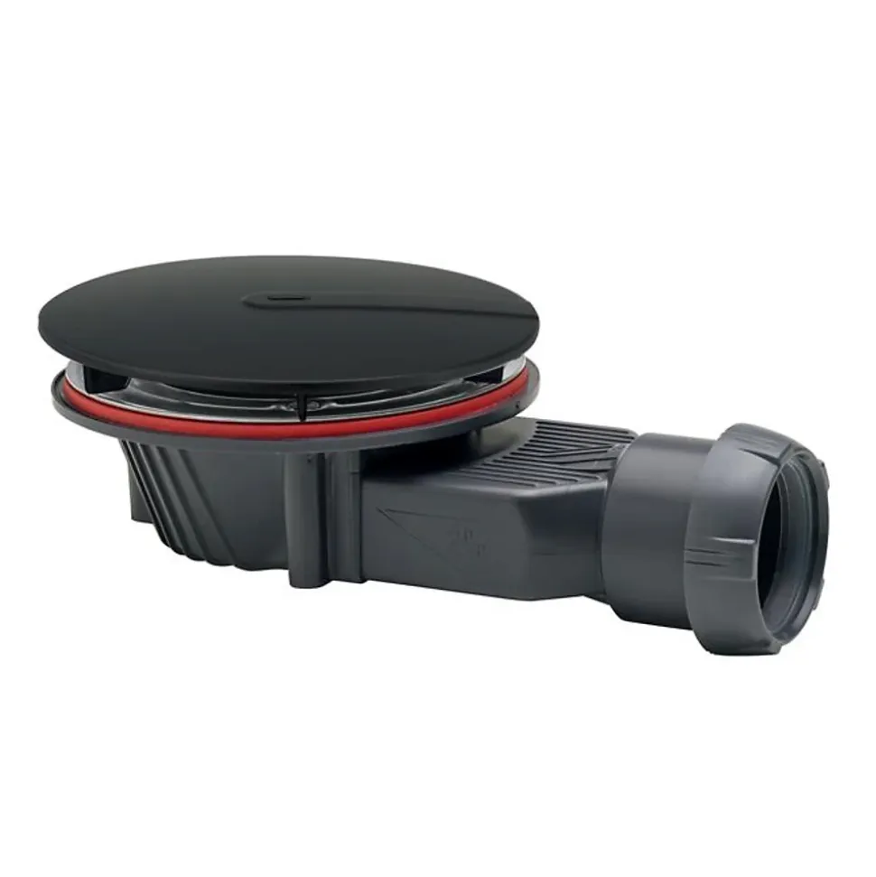 Bonde de douche Slim+ Ø118 mm noir Wirquin