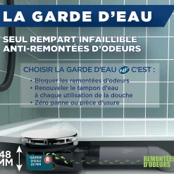 Bonde de douche ultra plate Valentin Smart Ø90mm
