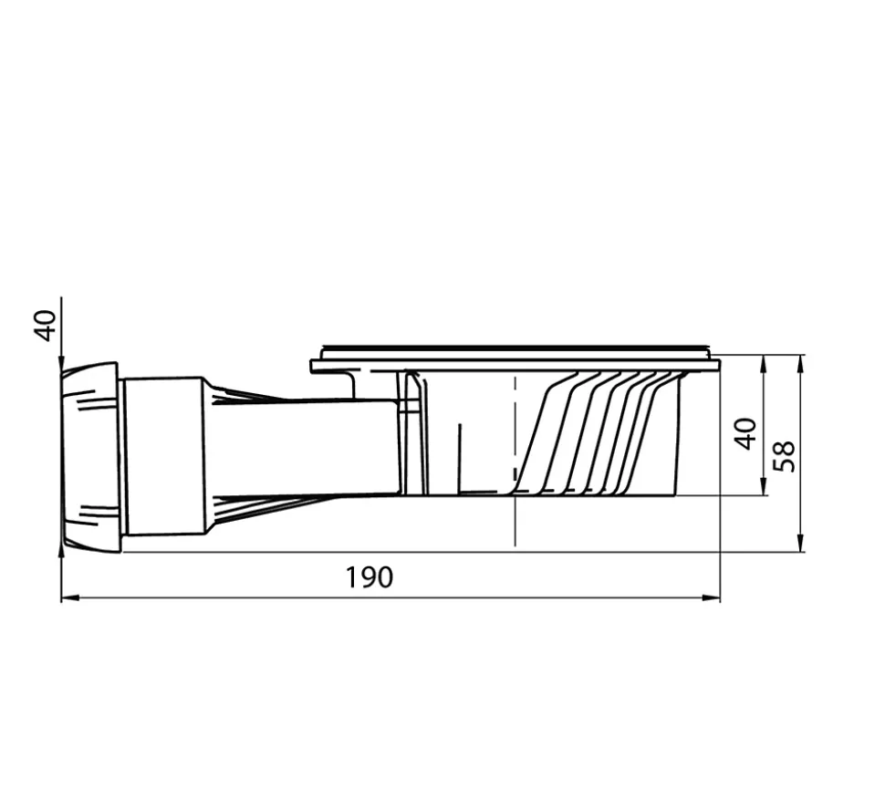 Bonde de douche Wirquin SLIM + ø40 mm sans grille pour plateau