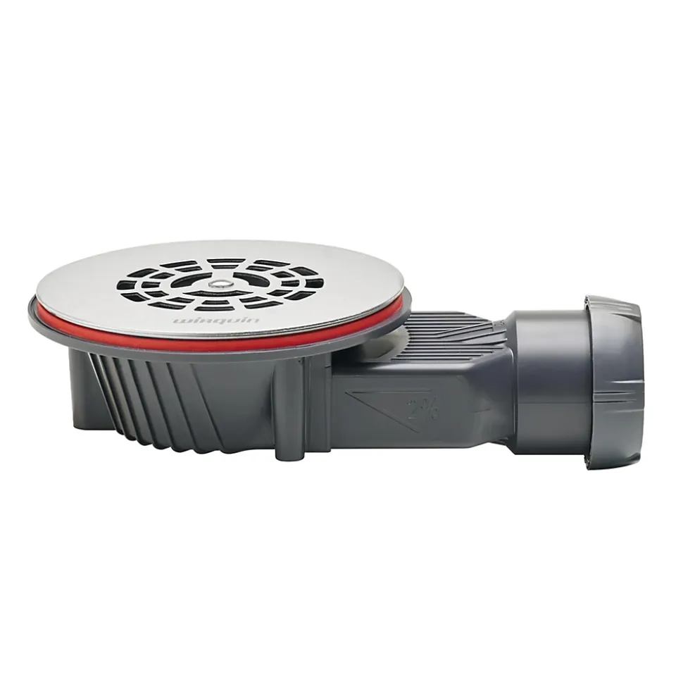 Bonde de douche Wirquin SLIM + ø40 mm grille plate inox brossé