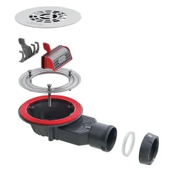 Bonde de douche Wirquin SLIM + ø40 mm grille plate inox brossé