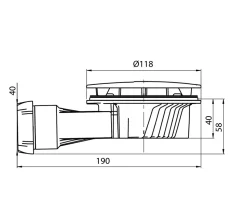 Bonde de douche Wirquin SLIM + ø40 mm dôme ABS.