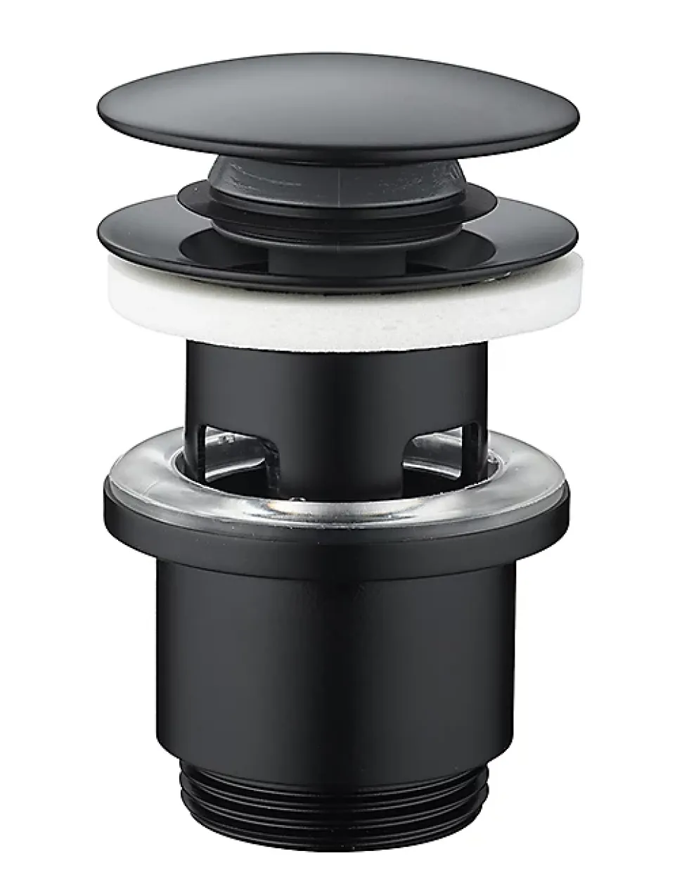 Bonde de lavabo ø 71 mm Rousseau avec clapet clic clac ou fixe noir