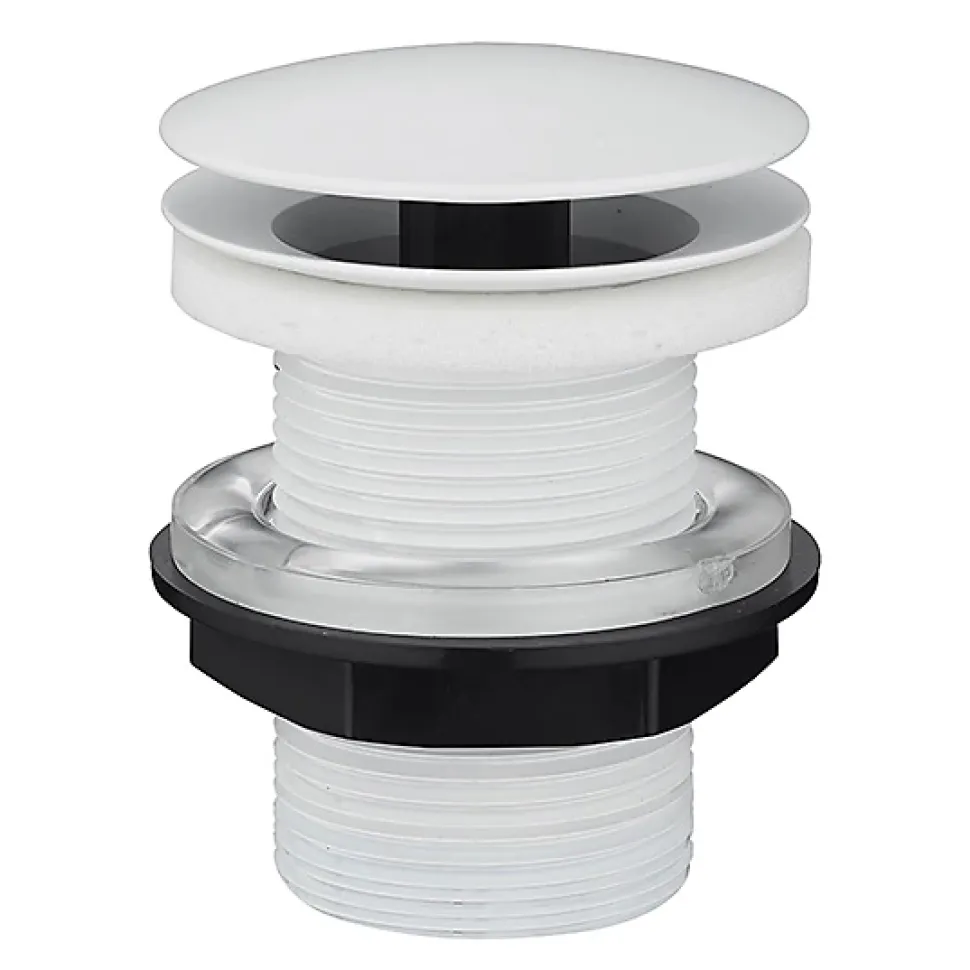 Bonde de lavabo à écoulement libre Ø 66 mm laiton Rousseau blanc