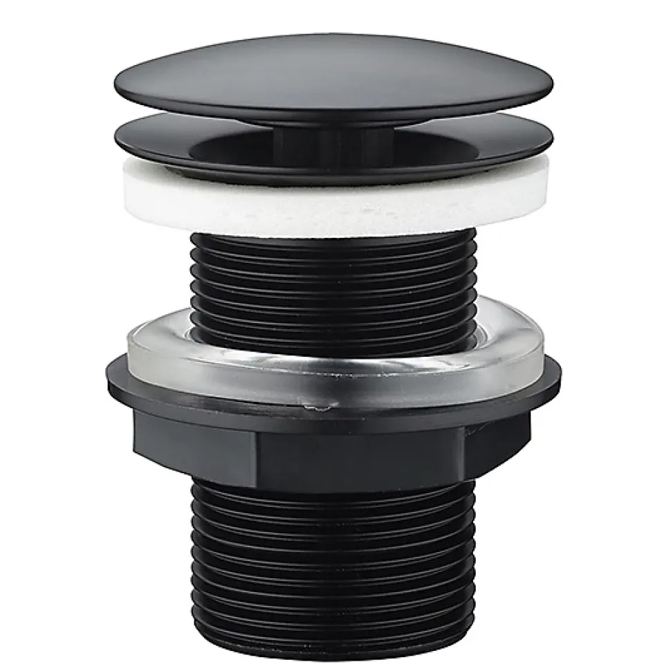 Bonde de lavabo à écoulement libre Ø 63 mm laiton Rousseau noir