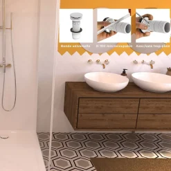 Bonde de lavabo ø65 mm Valentin avec clapet clic clac ou fixe