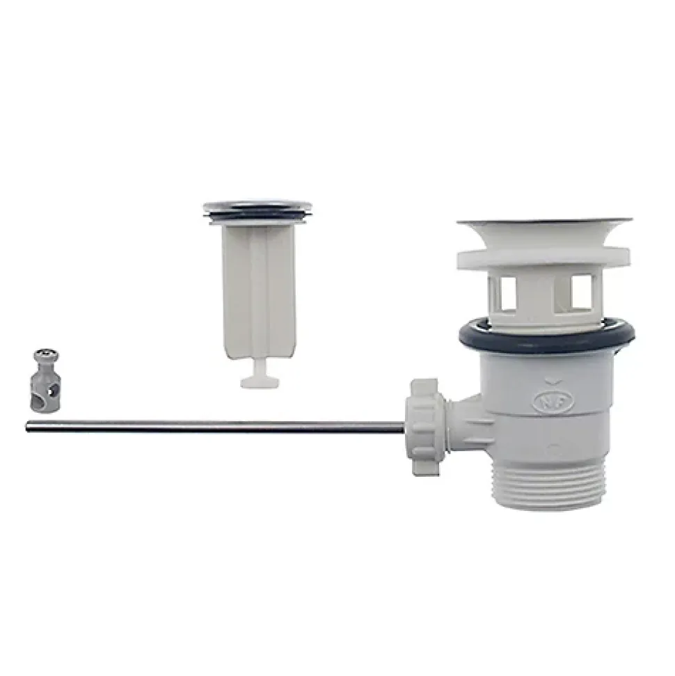 Bonde de Lavabo - Rousseau - Clapet sans tirette - Certifié NF - ABS blanc - 50 mm