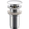 Bonde de lavabo en laiton Click-Clack modèle K LONG universelle pour lavabo 1/4 de pouce sans trop-plein chromée