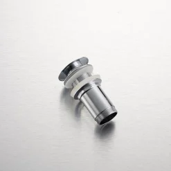 Bonde de lavabo en laiton Click-Clack modèle K LONG universelle pour lavabo 1/4 de pouce sans trop-plein chromée