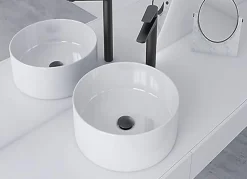 Bonde de lavabo, vasque, evier universelle noir sans trop plein, Bonde Pop Up (push-up) Automatique LuxuryBain