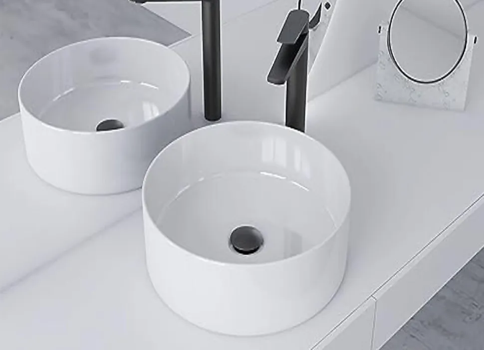 Bonde de lavabo, vasque, evier universelle noir sans trop plein, Bonde Pop Up (push-up) Automatique LuxuryBain