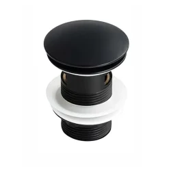 Bonde de lavabo, vasque, evier universelle noir avec trop plein, Bonde Pop Up (push-up) Automatique LuxuryBain