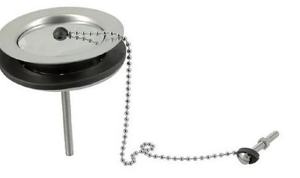 Bonde et vidage plastique pour évier grès à double paroi - Diamètre: 84 mm - Diamètre sortie: 1"1/2 - BLANC