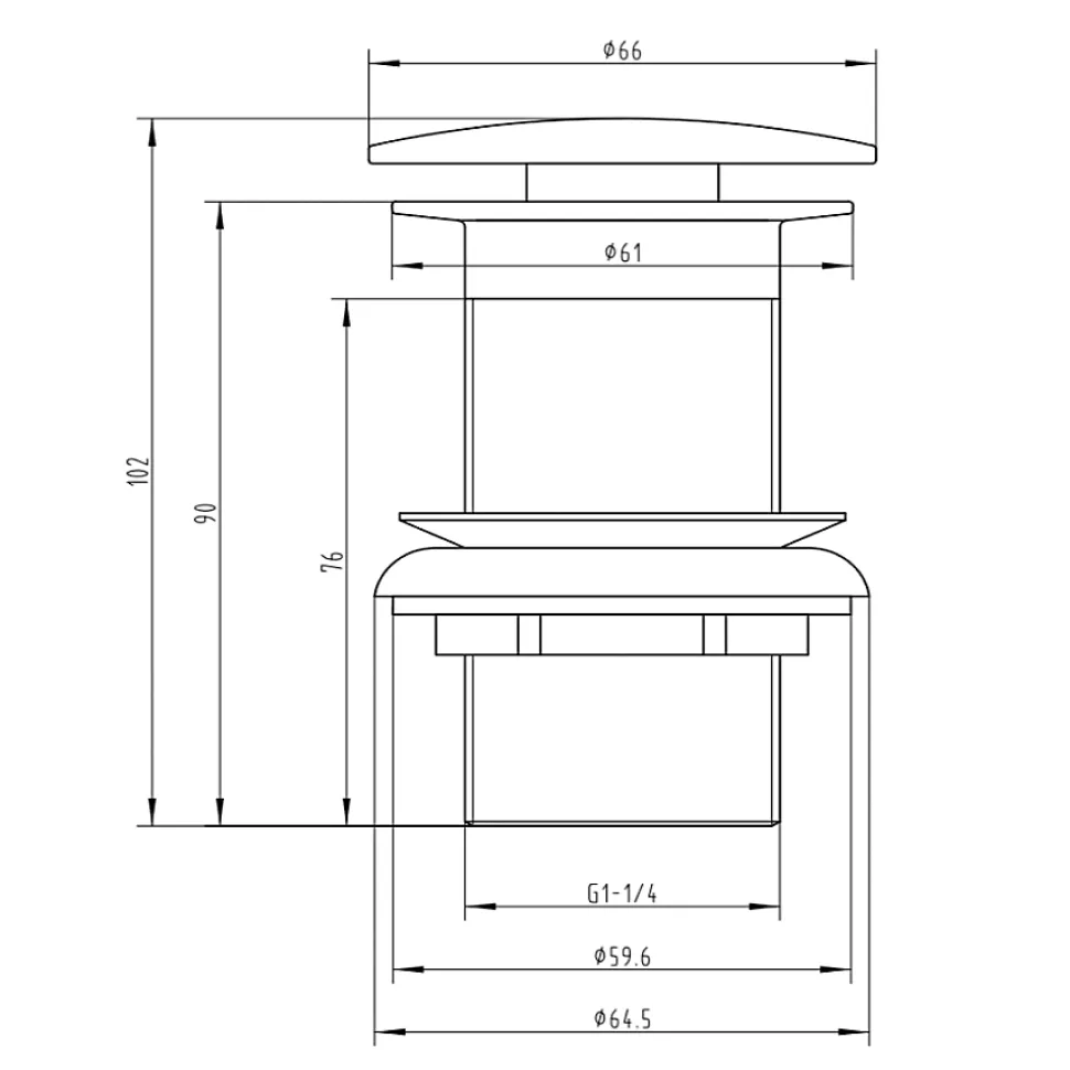 Bonde lavabo noir mat pour vasques sans trop-plein