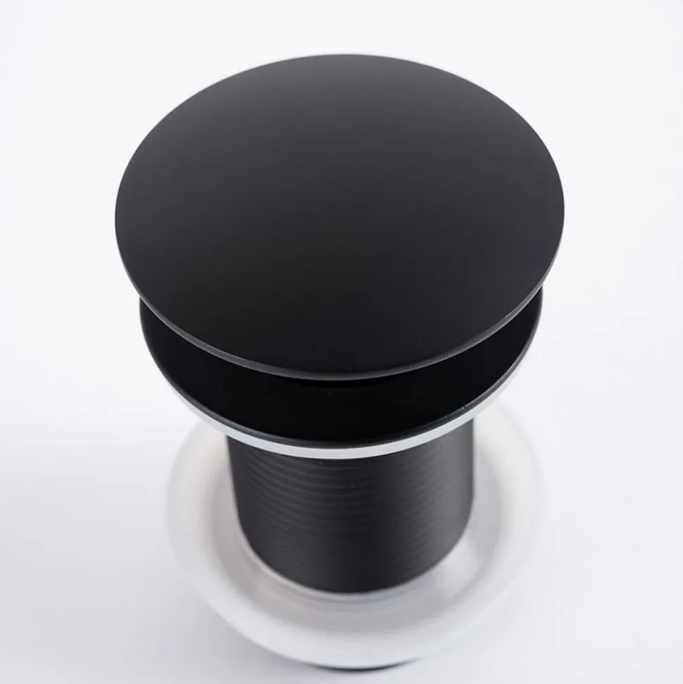 Bonde lavabo sans trop plein, clic-clac, noir