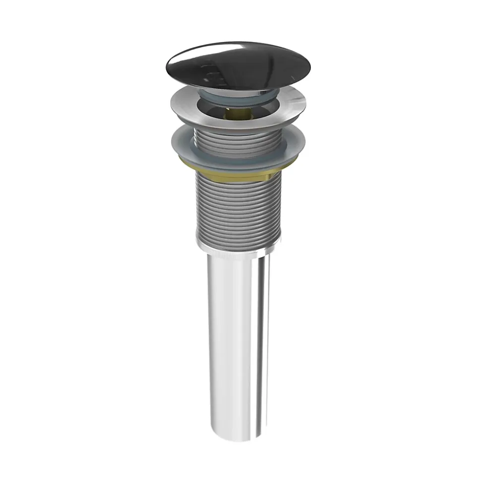 Bonde Pop-up en laiton pour lavabo évier et vasque, sans trop plein - couleur Acier inox - 6,6cm