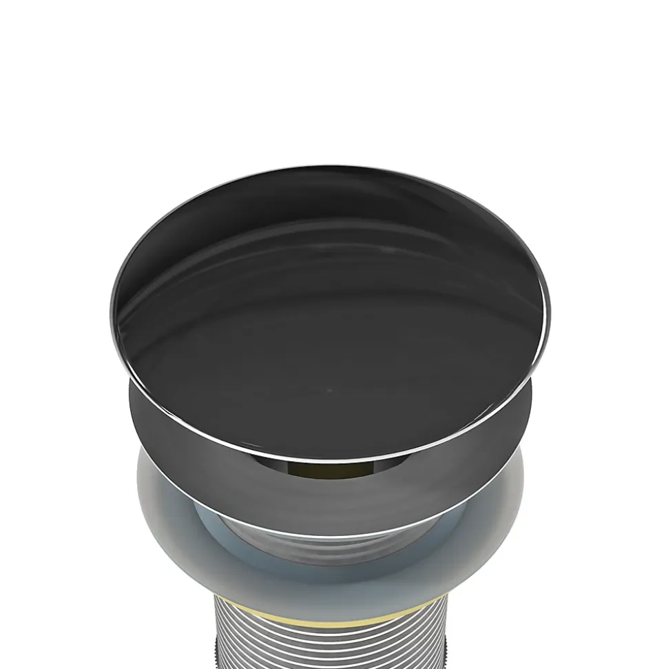 Bonde Pop-up en laiton pour lavabo évier et vasque, sans trop plein - couleur Acier inox - 6,6cm