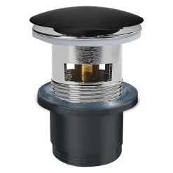 Bonde Quick-clac avec trop plein pour lavabo encastré Black Touch H. 73 à 92 mm x ø66 mm