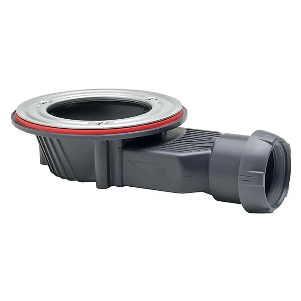 Bonde siphon diam. 90 mm extraplate Wirquin Slim+ à évacuation horizontale pour receveur de douche sortie en 40 mm