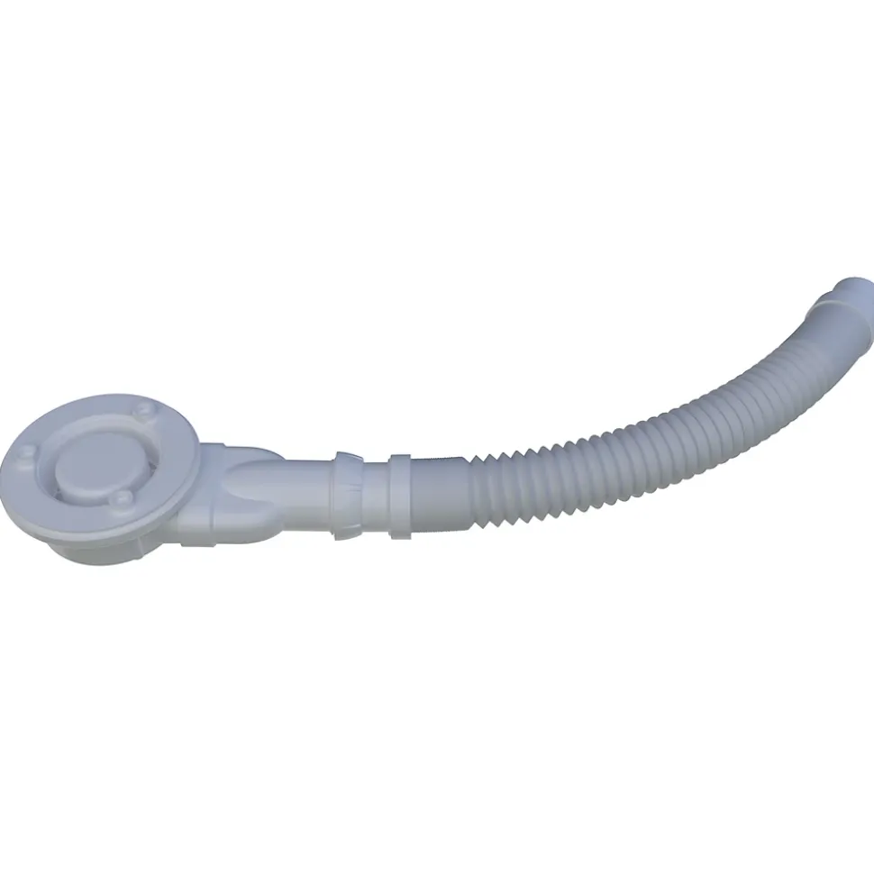 Bonde Siphon extra-plat avec tuyau flexible - Diamètre 90 mm - Siphon de douche - Installation facile et gain de place