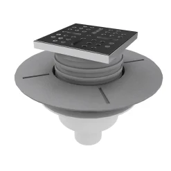 Bonde verticale DINO pour receveurs à carreler avec grille en acier inoxydable