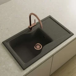 Bonde évier 1 cuve avec vidage automatique diamètre 90 mm couleur blanc