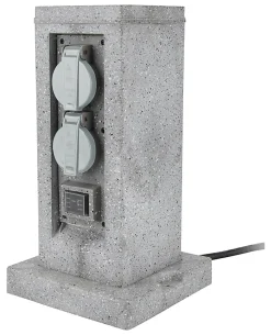 Borne de jardin extérieure Zenitech 4 prises + 2 interrupteurs 5 m