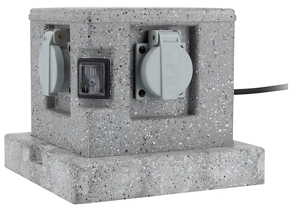Borne de jardin extérieure Zenitech 4 prises + 2 interrupteurs 5 m horizontal