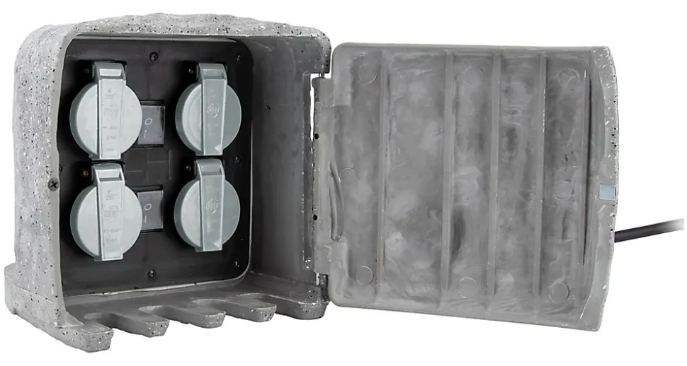 Borne de jardin extérieure Zenitech 4 prises + 2 interrupteurs 1.5 m