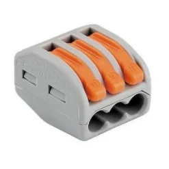 Borne de raccordement à levier 3 entrées avec serre câble (Pack de 20) - SILAMP